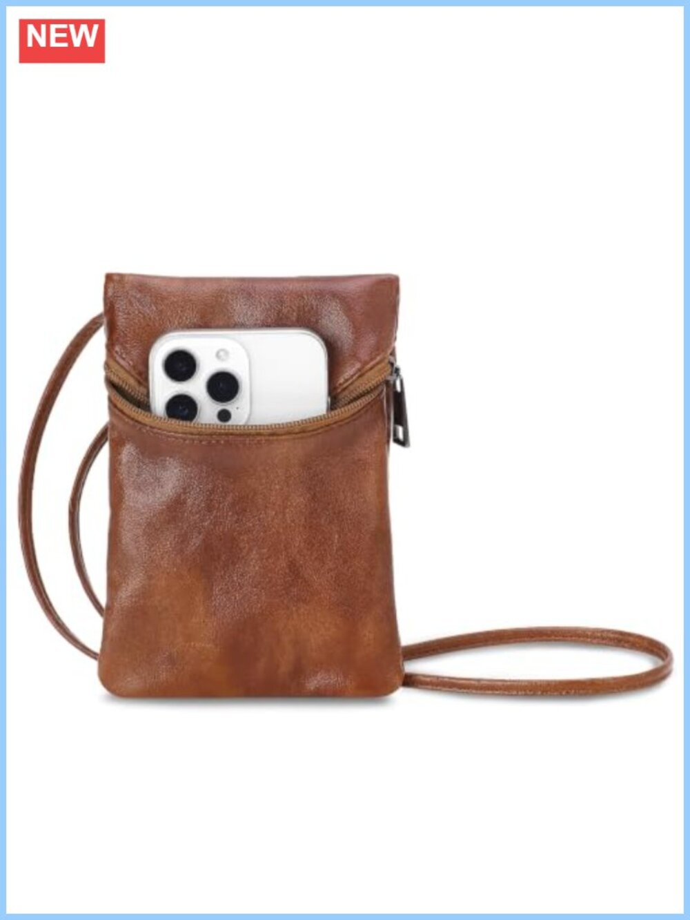 Small Crossbody Phone Purse Wallet Bag Synthetic Leather Adjustable Strap